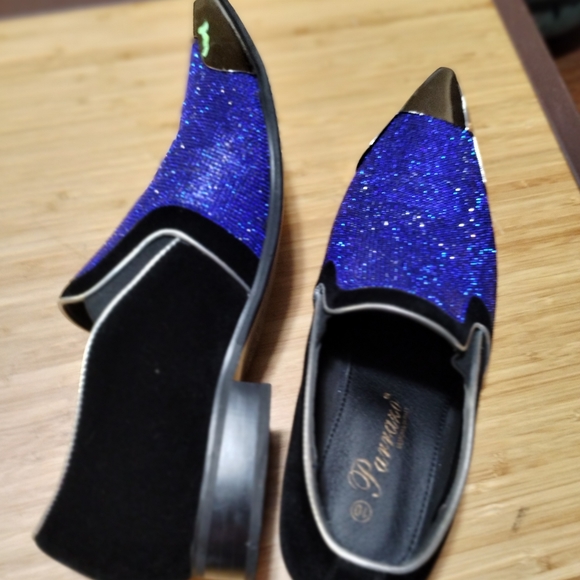 Men's size 10 crystal cobalt dress shoe with chrome metal tip - Picture 7 of 7